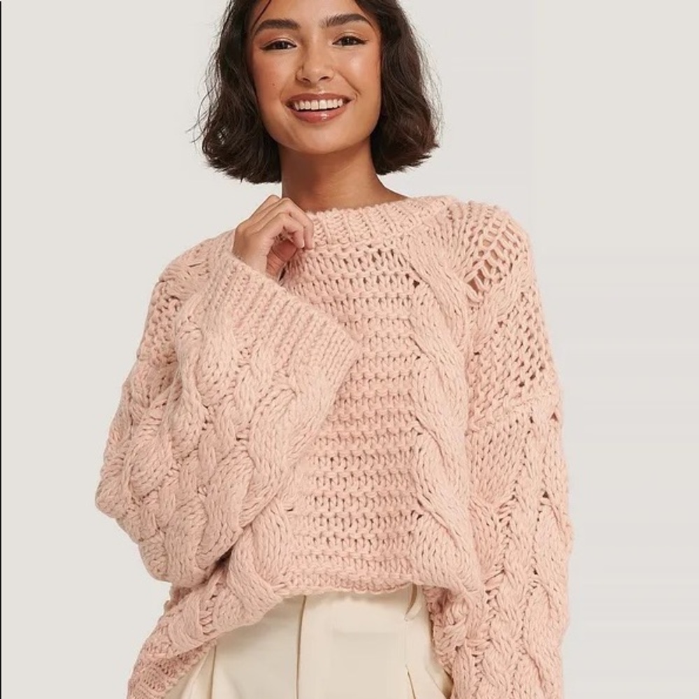 NA-KD Chunky Cable Knitted Sweater Size Small/Medium